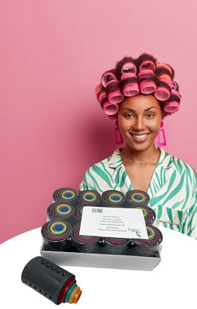 Kleravitex Hair Curler Roller Set/Set of 96 Stackable Rollers / 8 Size Rollers From Extra Small to Extra Large / 12 Rollers per Size - Hairdressing Curlers for Women - Curling Styling Tool