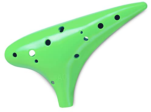 Classic Cantabile Okarina - aus stabilem Kunststoff- 12 Töne - Alt-Stimmung in C - Tonumfang: c'' - f''' - Weicher, warmer Ton - Grün