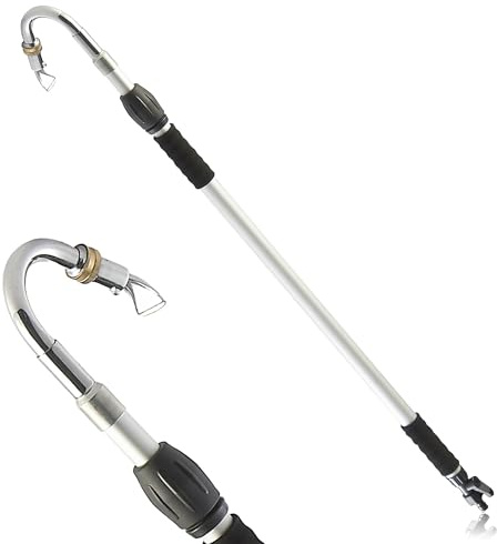FISHTEC Lancia per Pulizia Grondaie - Manico Telescopico in Alluminio con Ugello Orientabile e Raccordo Universale - Manutenzione Tetto e Veranda in Sicurezza Altezza di Lavoro 3,5m