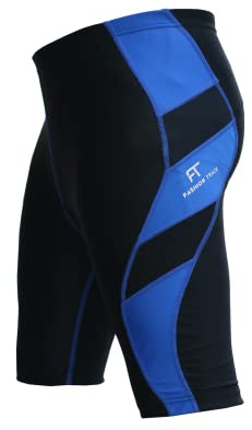 FT Fashion Track Cycling Shorts Men’s – 3D Padded Coolmax MTB Bike Shorts with Breathable Quick-Dry Fabric, Anti-Slip Leg Grippers, Reflective Detailing – Comfortable Riding & Training Shorts