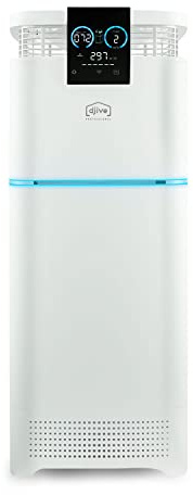 djive Professional PURE 1200 Luftreiniger und -befeuchter, CADR 697m³/h, entfernt 99,99% mit HEPA 13 Filter, UV-C, Aktivkohlefilter & Ionisator, bis 200 m², mit App & Alexa, für Büro, KiTa, sehr leise