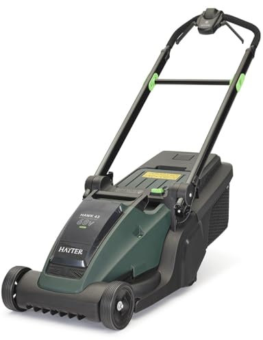Hayter Hawk 43 Cordless Lawnmower 60V 43cm Includes 4.0Ah 60V Battery and Standard Charger (CODE545A) Self-Propelled Rear Roller Battery Rotary Mower (43cm)