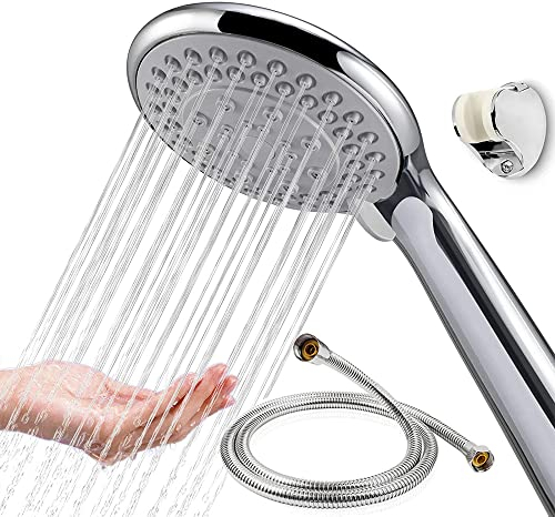 Shower-Head-Universal-1.7M-Hose-with-Holder-Set-Replacement, BauTangLe 2025 Upgraded Shower Head, Enjoy 5 Settings for Showers