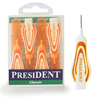 President 4 SCOVOLINI INTERDENTALI formato XS Ø 0,28mm. Rimuovono la placca in qualunque spazio interdentale. Ideali per portatori di apparecchi e protesi