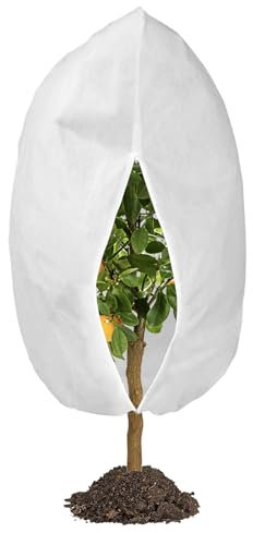 Winterschutz für Pflanzen, 190 x 228 cm Pflanzenschutz winter draußen Frostschutz Für Kübelpflanzen, mit Reißverschluss Zugband Für Palmen, Olivenbaum, Wiederverwendbar Wintervlies 1 Stück,70g/m²