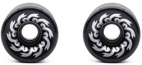 Pyugxab Lot de 2 roues de skateboard 70 mm 82A en polyuréthane, 70 x 51 mm, roues givrées professionnelles pour longboard et cruiser, noir