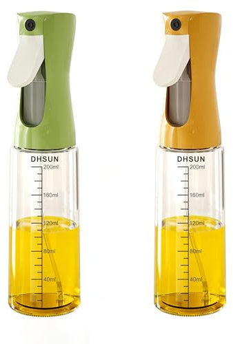 DHSUN Oil spray bottles for kitchen olive oil spray dispenser，kitchen spray bottles，cooking oil dispenser peppermint oil spray vinegar bottles oil sprayer for cooking air fryer (Yellow and green)