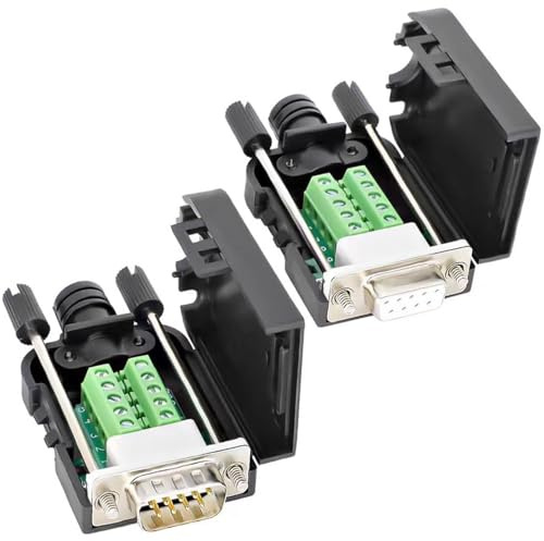 VISSQH 2 Pz DB9 RS232 connettore senza saldatura D-SUB adattatore serie DB9 9 Pin D-SUB adattatore DB9 maschio/femmina connettori di scheda bypass con custodia