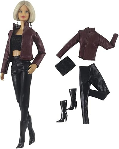 Codulu Vestiti per bambole, cappotto in pelle, giacca, top, pantaloni, gonna, abbigliamento casual, accessori per bambole da 1/6 SD, 30 cm, giocattoli per bambini - B
