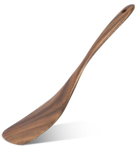 Gosknor Träspatel för Matlagning, Köksspatel i Trä Inte Skadad Gryta Köksredskap med Långa Handtag för Nonstick Pannor Stekning Omrörning Matlagning