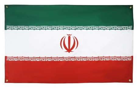 AZ FLAG Bandiera Iran, 150 x 90 cm, con 4 occhielli, bandiera iraniana per balcone o parete