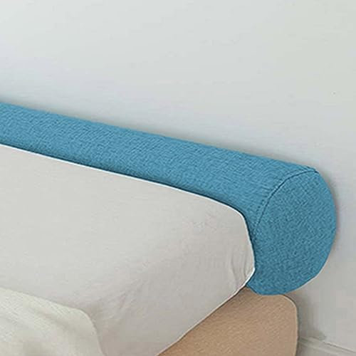 Cuscino lungo per letto, morbido cuscino rotondo, supporto per bracciolo del divano, protezione per il comodino (15 x 150 cm, blu) - ideale per comfort e relax