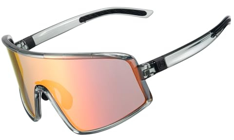ROCKBROS Polarisierte Fahrradbrille Herren Damen, Ultraleicht Sonnenbrille, UV400 Schutz, TR90 Rahmen, Sportbrille für Rennrad MTB