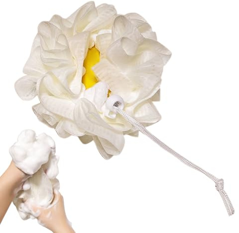 Body Scrubber Loofah - Esponja de ducha de secado rápido, bolas de baño reutilizables, herramienta de limpieza profunda suave con bolsa de jabón, lavado de viaje diario para espalda y piernas para