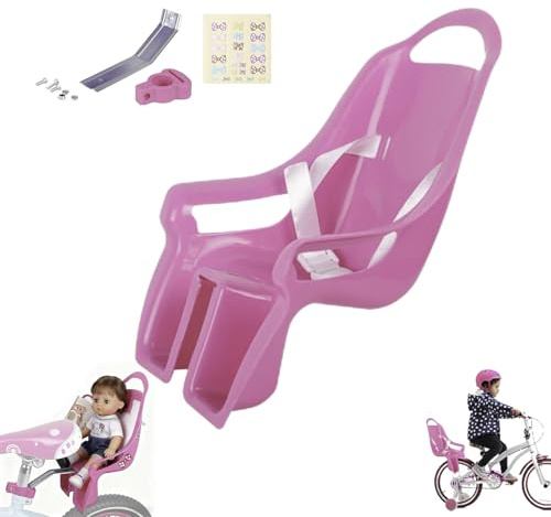 Siège Vélo pour Poupées Filles, Porte Poupees Velo avec Autocollants DIY, Siège Vélos DécoratifPoupées, Porte Bébé Poupées, Accessoires Vélos pour Peluches, Animaux en Peluche(A)