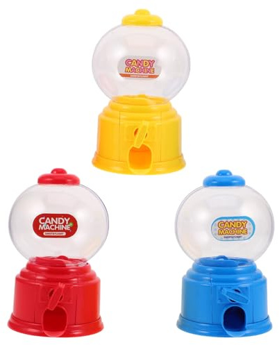WHAMVOX Mini Macchina Caramelle in Plastica 3 Pezzi, Compatta e Facile da Trasportare, Distributore Dolci per Feste e Matrimoni, Giocattolo per Bambini di Tutte Le età