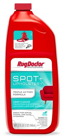 Rug Doctor Spot + Upholstery Cleaner; Triple Action Concentrated Formula 32 oz., Oxy Cleaning Power, Deep Cleans, Deodorizes and Protects Upholstery & Soft Surfaces