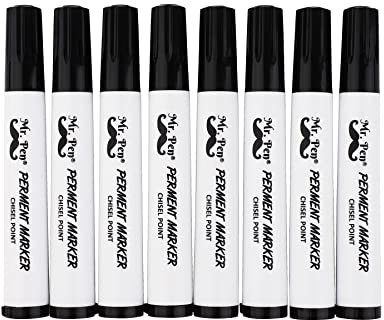 Mr. Pen- Black Permanent Markers, 8 Pack, Thick Markers
