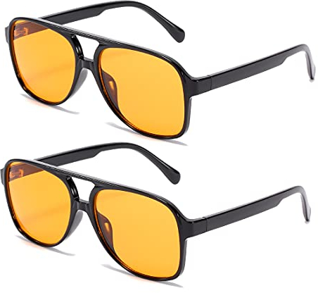 kimorn Gafas De Sol Para Mujeres Y Hombres Marco Grande Clásico Vintage Lente Amarilla Tonos Retro 70s K1017 (Amarillo)