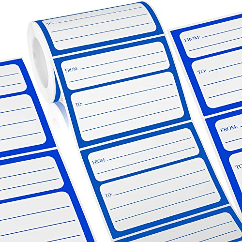 250 Pieces 3 x 4 Inch from/to Address Mailing Labels Self Adhesive Mailing Labels Stickers Return Postage Address for Package School, Home, Office (Blue)