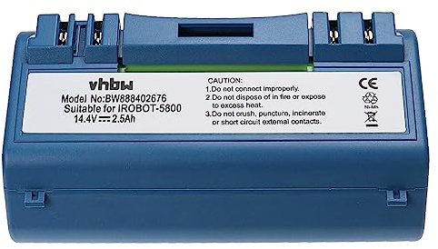vhbw Akku kompatibel mit iRobot Scooba 330, 340, 390, 5800, 350, 380, 385, 5832, 5806, 34001 Saugroboter Blau (2500 mAh, 14,4 V, NiMH)