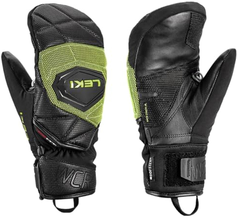 LEKI Worldcup Race Coach 3D Mitten Kinder Junior Fäustlinge 654802801 Größe 7, Black - Ice Lemon
