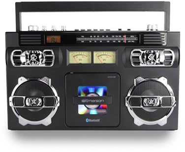 Emerson EPB-3004 Retro Portable CD Boombox with AM/FM Radio, Black