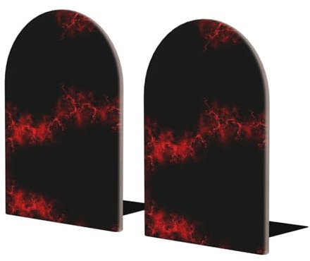 Explosion Burst - Estantería esquinera de madera de haya roja y negra: parte inferior de metal pesado, almohadillas antideslizantes, perfecta para suministros de oficina, libros y revistas