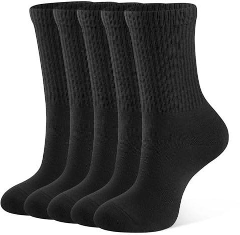 CLOSEMATE Calzini Donna 5 Paia – 85% Cotone Morbido, Elastiche e Traspiranti per Sport Lavoro Scuola Viaggio e Uso Quotidiano