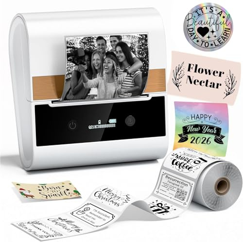 Phomemo Etikettskrivare – M260 adressetikettmaskin med band, Bluetooth termisk etikettskrivare för skolmaterial, namnetikett, streckkod, logotyp, lätt att använda med telefoner och PC, 1 4 cm x 3 cm