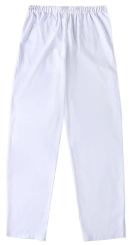 Herren Muslim Arabische Hose Lockerer Stil Elastischer Taille Mittlerer Osten Band Afghanische Hose Gerades Bein Strand Lange Hose Straßenkleidung, weiß, L