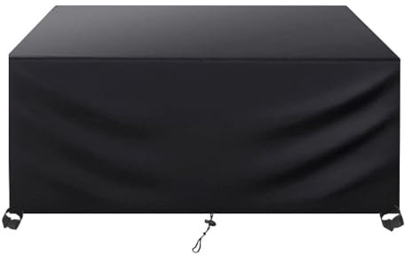 Bâche Table De Jardin,Bâche De Protection Salon De Jardin 215x105x75cm Housse pour Mobilier De Jardin pour Meubles De Jardin, Tables Et Meubles D'extérieur Résistance Au Vent, Anti-UV