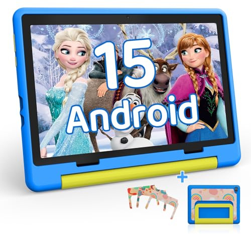 Laptok Kids Tablet, Android 14 Kids Tablet 10 inch Octa-Core with 20GB+64GB+1TB Expand Tab for Toddler Child｜ Parental Control｜WiFi 6｜BT 5.3｜Dual Camera｜Protective Case｜Great Gift for Children(Blue)