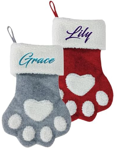 Rainsar Calza Befana Personalizzata per Cane Gatto, Calze Natale con Nome Stitch, Grandi Calze Natalizie da A Appendere, Regali Adatto per Famiglia, Festival, Decorazione