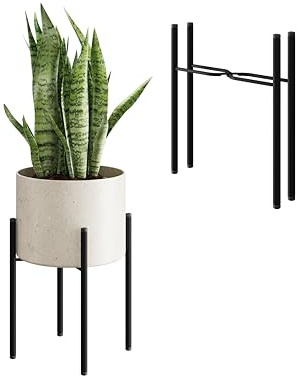 Bamworld Support pour plante unique Support métallique d'intérieur pour plante Grand support pour fleurs Table d'extérieur pour petite plante Rehausseur pour plante Pots de 9 pouces