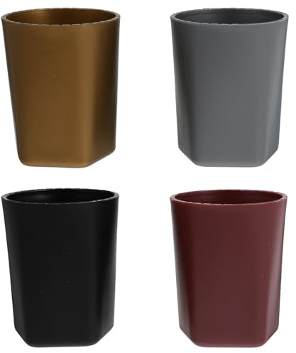 JOINPAYA Cubiletes de Dados de Plástico para Bar y Ktv, Set de 4 Piezas (Negro, Plata, Dorado, Púrpura), Vaso Práctico y Ligero para Juegos de Mesa en Fiestas y Entretenimiento