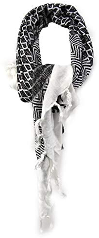 TigerTie Halstuch in schwarz grau weiss gemustert Gr. 120 x 120 cm