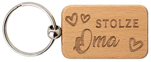 Spruchreif | Schlüsselanhänger für Oma mit Gravur – Anhänger aus Holz | Liebevolles Geschenk von Enkelkind | Geschenkidee für Oma & Opa