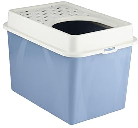 Arenero para Gatos Rotho My Pet Berty 57 x 40 x 33 cm Azul/Blanco
