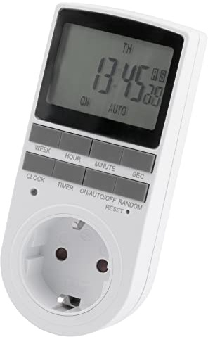 MC Power Digitale Zeitschaltuhr | WZ-10 | 10 Programme, 24h Timer, 3.680W | Zeitschaltuhr mit Zufallsfunktion, Tagesprogramm, für Lampen, Geräte, Sicherheit