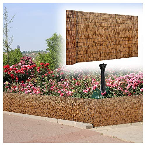DUTIL Reed Screening,Tenda per schermatura a Lamella Naturale,Recinzione per la Privacy in bambù,Recinzione Decorativa,Rotoli per Recinzione in bambù,Recinzione per la Privacy del Giardino