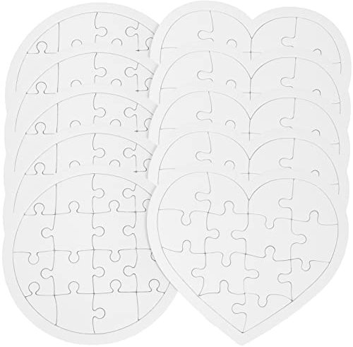 Vaguelly 10St Sublimations-Puzzle-Rohlinge Liebe Herz Leere rätsel Kinderspielzeug Spielzeuge Kinder rätsel Puzzle Sublimation leer papierleeres zeichnungspuzzle dreidimensional Sache Weiß