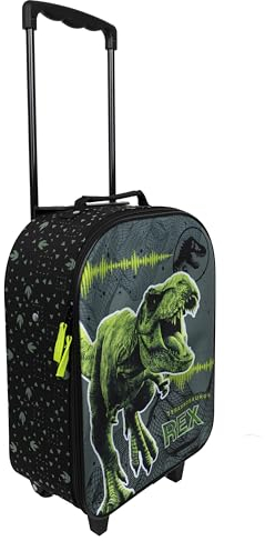 Undercover - Jurassic World Kinder Trolley - geräumiges Hauptfach - idealer Reisebegleiter - verstellbare und fixierbare Teleskopstange