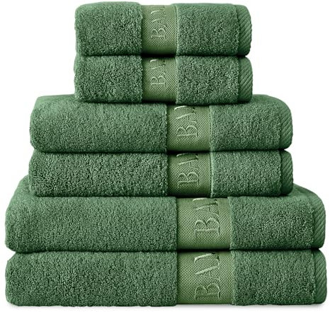 GC GAVENO CAVAILIA Large Bath Towel Bamboo Towels 2 Pack (70x120cm) - Highly Absorbent Quick Dry Towels (40% Cotton, 60% Bamboo) - Washable Bathroom Towel Green - 500 GSM