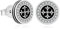KRKC Silber Herren Ohrstecker, Schwarz S925 Sterling Silber Kreuz Iced CZ Ohrringe, Nickelfrei Hip Hop Ohr Schmuck für Männer(Kreuz)