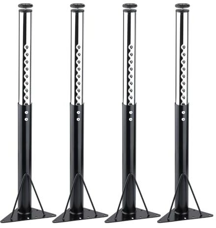 HAOOAH Adjustable Table Legs, 20-30 inch(51-76cm),Ø50/45mm with Screws,Furniture Legs for Office,Home, Kitchen and Classroom Activity Table(4, Black)