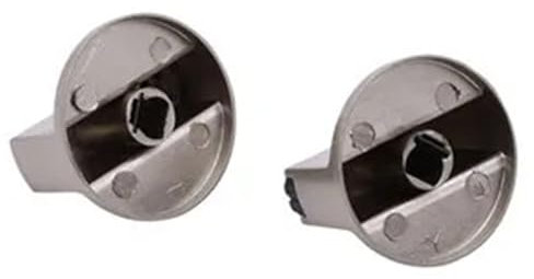 MKLHAVB Gas-Kochknopf 2PCS Metall 6mm/4mm Universal Silber Gasherd Bedienknöpfe Adapter Ofen Schalter Kochen Oberfläche Control Schlösser Gasherd-Regelknöpfe(45 Degree 8mm)