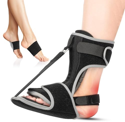 Piashow Attelle de nuit pour fasciite plantaire - Bandage de pied réglable pour soulager l'épine calcanéenne, tendinite d'Achille et douleurs aux pieds - Orthèse respirante et confortable pour hommes