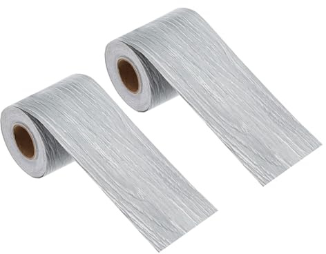 QUARKZMAN Nastro Riparazione Effetto Legno, 2 Pollici X 33 Piedi Nastro Autoadesivo Effetto Legno Multiuso Bordo Carta Da Parati Per Mobili Pavimenti Finestre Porte Tavole, Grigio, 2 Rotoli