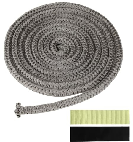 Joint Tressé pour Insert et Poêle, 8mm x 4m Joint Poele a Bois Joint Cordon D'étanchéité Bande D'Étanchéité pour Poêle a Bois Cheminée Fibre de Verre, Réfractaire à 600°C